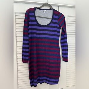 Splendid Purple/Dark Red Striped Dress Size Small